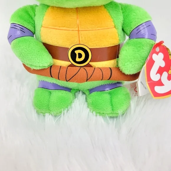 Ty Beanie Baby Plush Teenage Mutant Ninja Turtle TMNT Donatello Purple Turtle - Picture 12 of 16